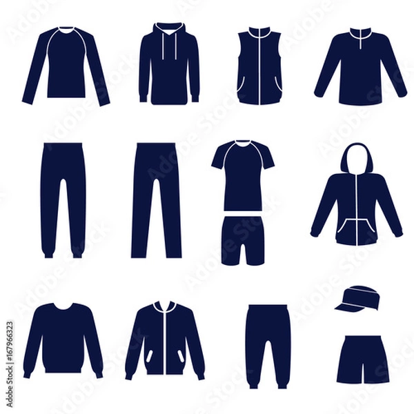 Obraz Different types of men’s clothes for sport