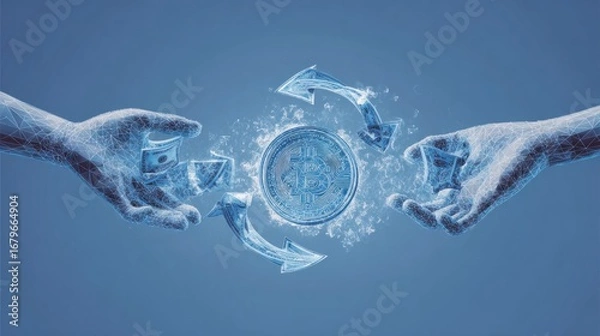 Obraz Frozen cryptocurrency exchange