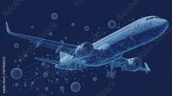 Fototapeta Futuristic airplane, abstract design
