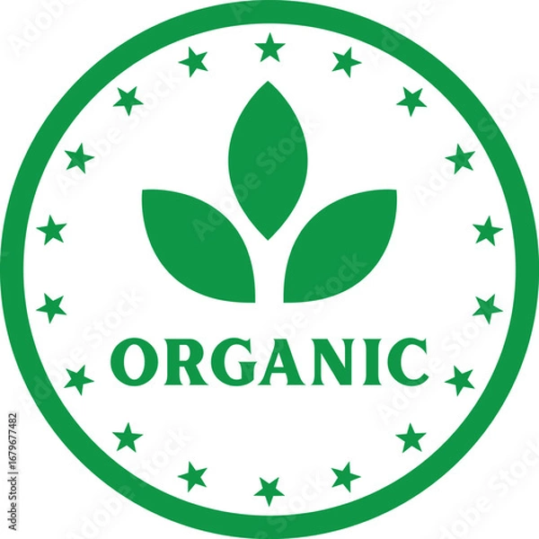 Obraz Green Organic Label Badge Icon Vector Design