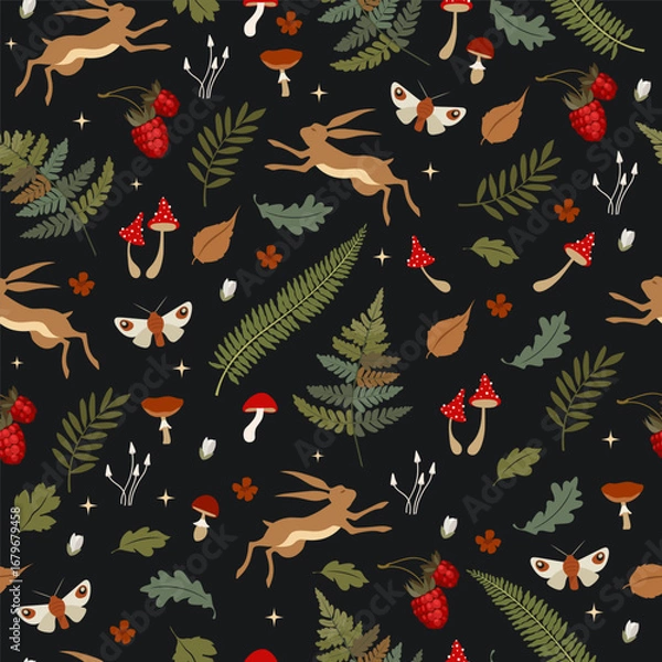 Obraz Seamless autumn pattern. Vector illustration.