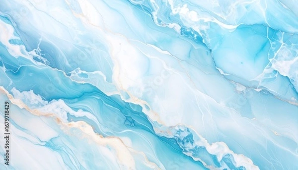 Obraz Abstract Blue Marble Texture with Gold Veins