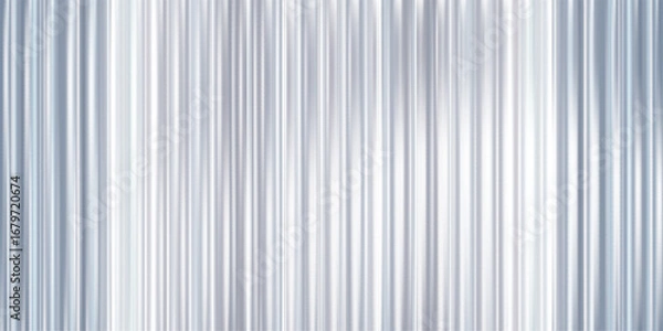 Fototapeta Transparent ribbed glass pattern with a 3D background effect and abstract gradient blur. Silver seamless plastic texture for window or wall panel design. Light overlay with prism and chrome elements.