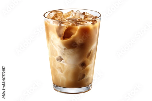 Obraz Iced Coffee with Milk on Transparent Background