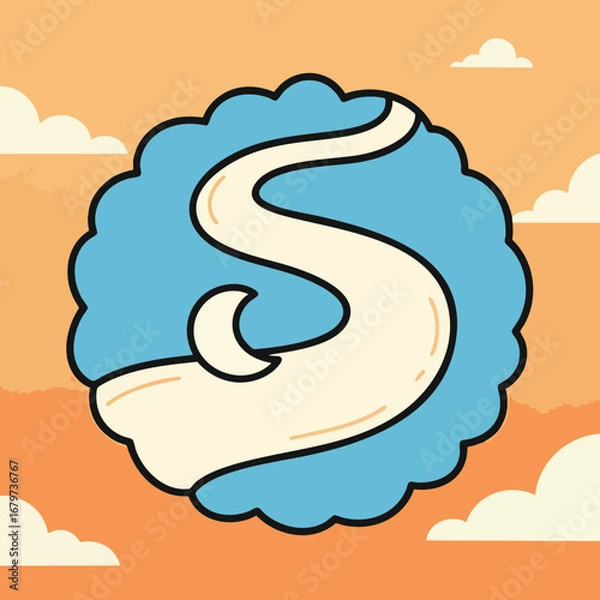 Fototapeta Abstract Winding Road or River Illustration.