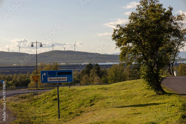 Obraz The old city center of Kiruna, Sweden, being demolished in autumn.