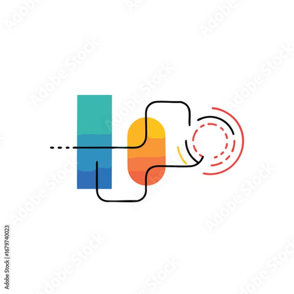 Fototapeta Abstract Data Flow Graphic Design.