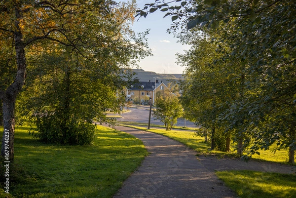 Obraz The old city center of Kiruna, Sweden, being demolished in autumn.