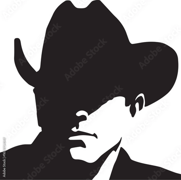 Obraz Cowboy Silhouette with Hat
