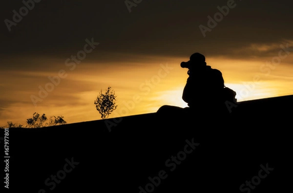 Fototapeta Photographer at Sunset