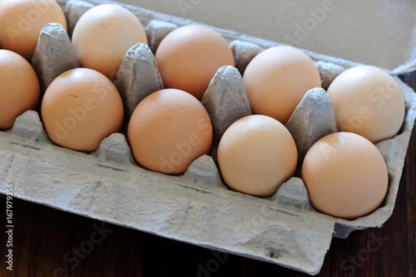 Obraz Raw eggs closeup