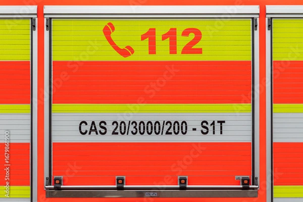 Fototapeta Emergency and rescue vehicle - The Fire Rescue Service (HZS CR) is the security force of the Czech Republic, whose primary task is to protect the lives, health and property of the population.