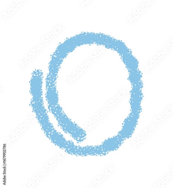 Fototapeta Chalk contour round box forms a speech bubble with subtle highlight and light blue background. Text element appears as a sketched icon, blending playful balloon and box in simple sketch style.