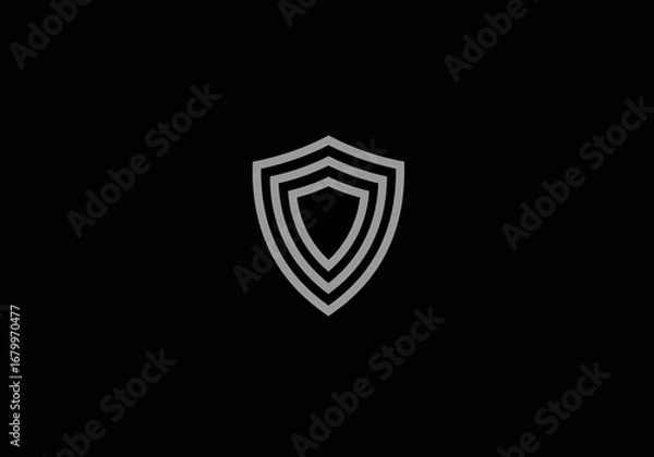 Fototapeta Minimalist Shield Icon: Security and Protection Symbol.