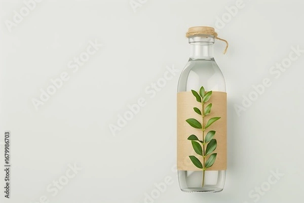 Fototapeta Recyclable bottles with blank paper label high resolution picture