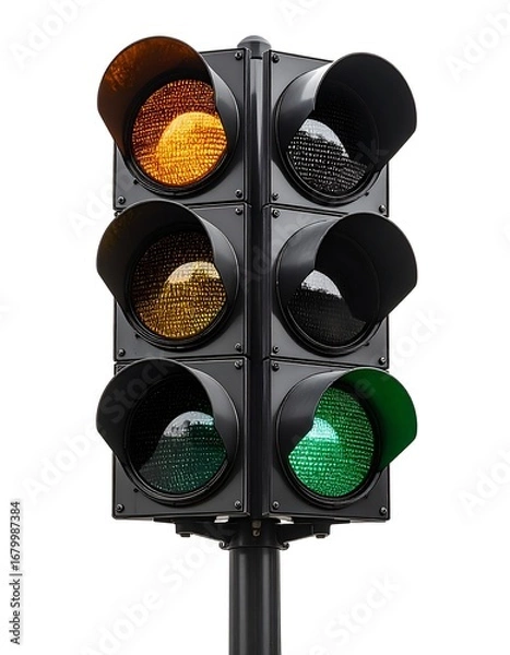 Obraz Traffic light, amber, green
