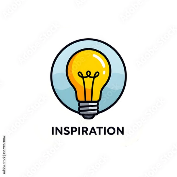 Fototapeta Inspiration Light Bulb Badge