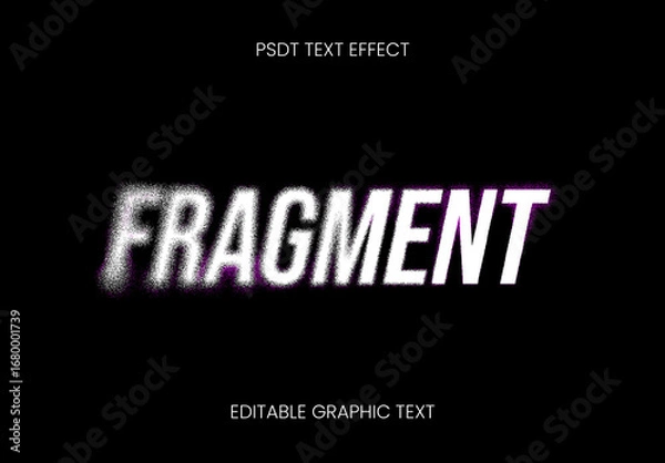 Fototapeta White Dissolving Text Effect Distorted Noise Font