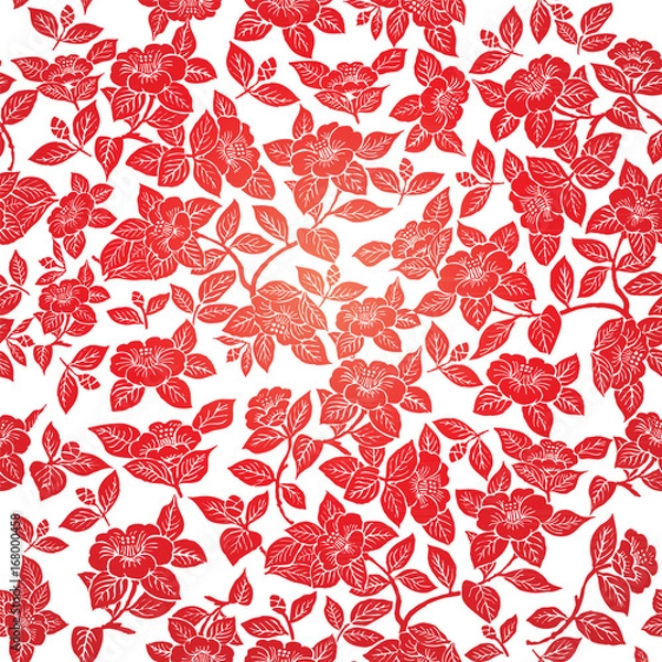 Obraz 和文様_椿文様_Japanese_pattern