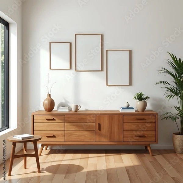 Fototapeta Mid-Century Modern Living Room Decor