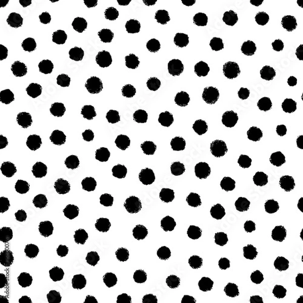 Fototapeta kbecca_vector_blackwhite_handdrawn_dots_pattern_seamless_tile