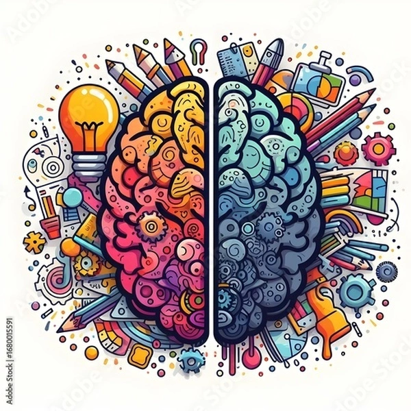 Obraz abstract background with colorful brain