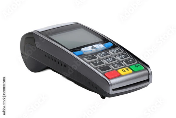 Fototapeta Portable Card Payment Terminal on Transparent Background