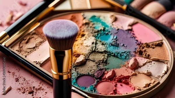 Obraz make up brushes and powder
