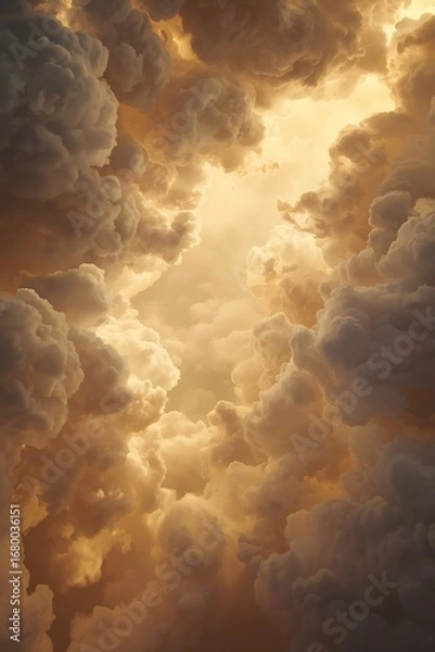 Obraz Epic Cloudscape Golden Hour Sky and Storm Clouds