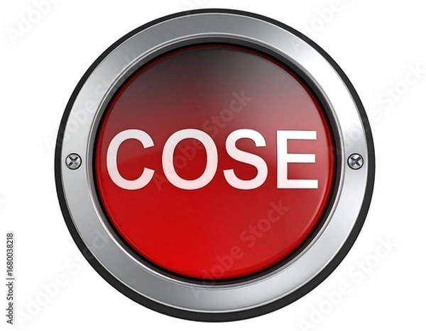 Obraz Red button with the word COSE