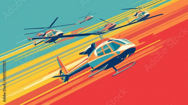 Obraz helicopter flying in the sky