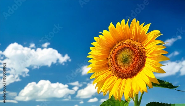 Obraz 右側にヒマワリのある夏の風景