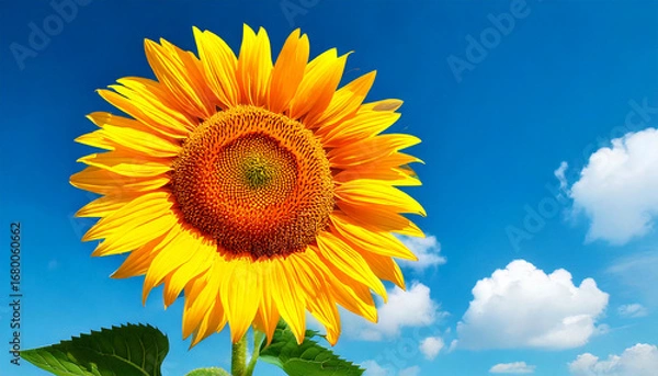 Obraz 左側にヒマワリのある夏の風景