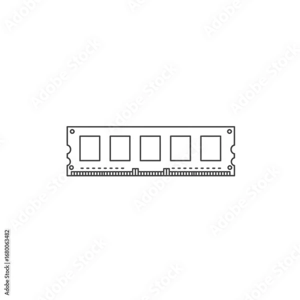 Obraz Gray Scale Illustration of a Computer Ram Module