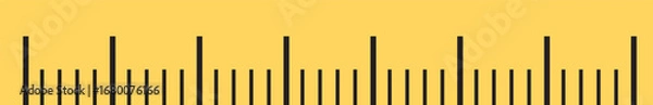 Fototapeta Yellow school ruler isolated on transparent background. Measuring tools vector