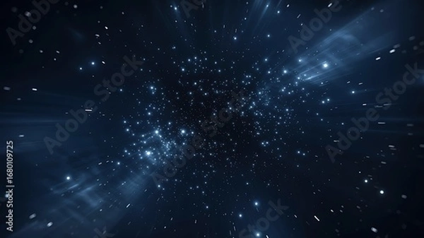 Fototapeta Vast expanse of the cosmos with countless bright stars and nebulae creating a mesmerizing deep space journey through the universe