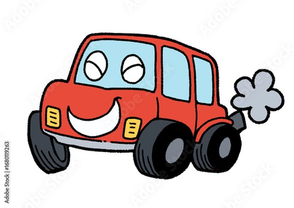 Fototapeta ごきげんな車(赤)