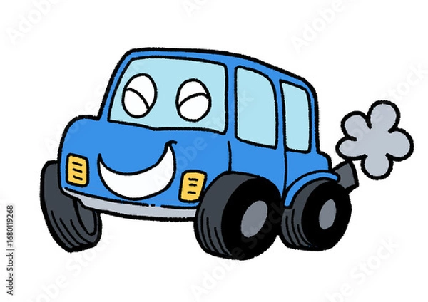 Fototapeta ご機嫌な車(青)