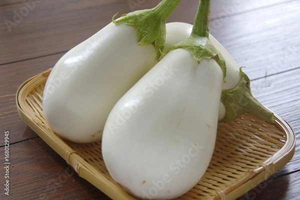 Obraz ザルに肺蔦白ナス　白ナス