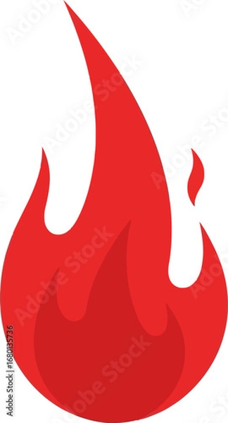 Obraz Stylized Red Flame Icon on White Background