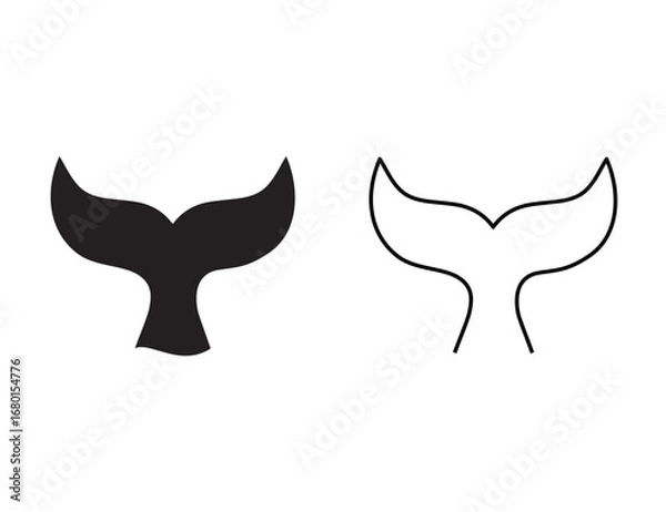 Obraz Whale Tail Vector Illustration – Ocean and Marine Graphic