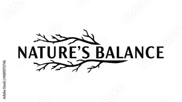 Fototapeta Nature balance logo design vector illustration graphic template for branding identity