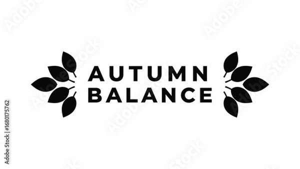 Fototapeta Autumn balance leaves vector graphic design element for logo and brand identity use