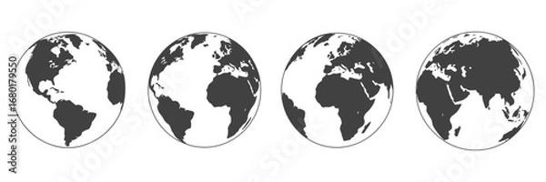 Fototapeta World Map and Globe Vector Pack