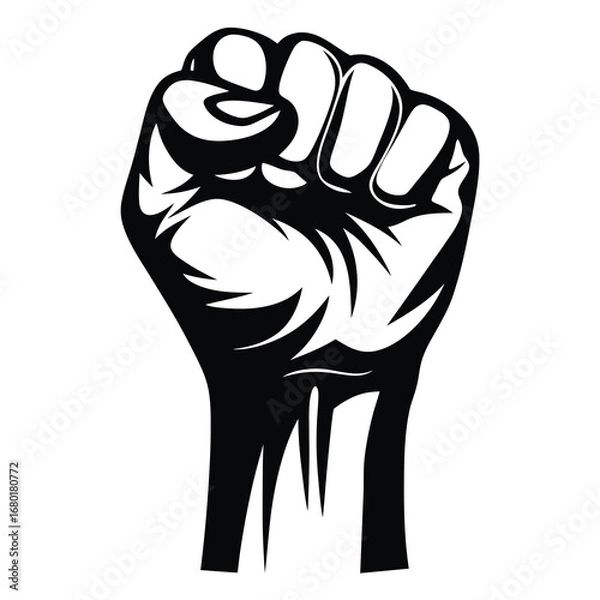 Obraz Vector Illustration of a Black Power Fist, Symbol of Solidarity and Resistance
