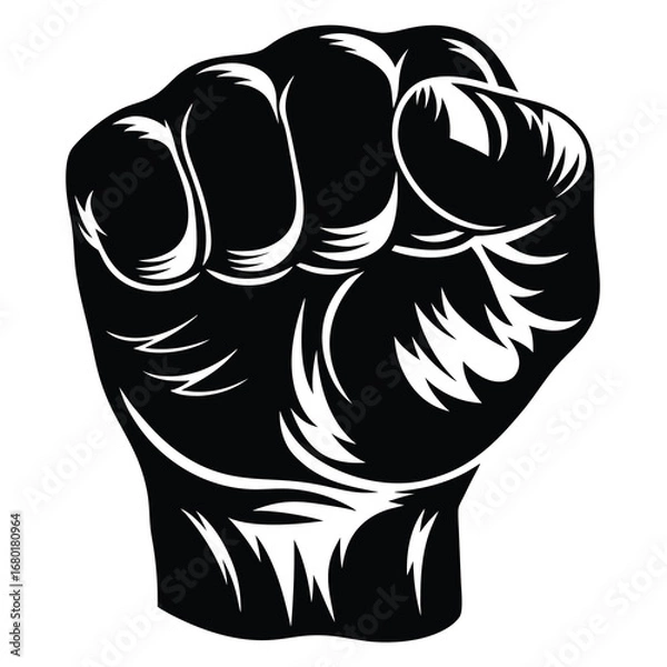 Obraz Powerful Black and White Fist Symbolizing Solidarity, Strength, and Resistance