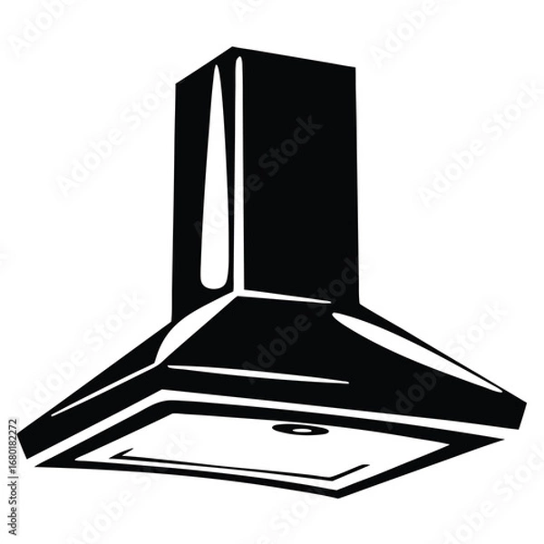 Obraz Black and white silhouette of a kitchen extractor fan design element
