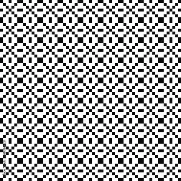Fototapeta Vector seamless geometric pattern. Texture of squares. Black-and-white background. Monochrome design. Vector EPS10