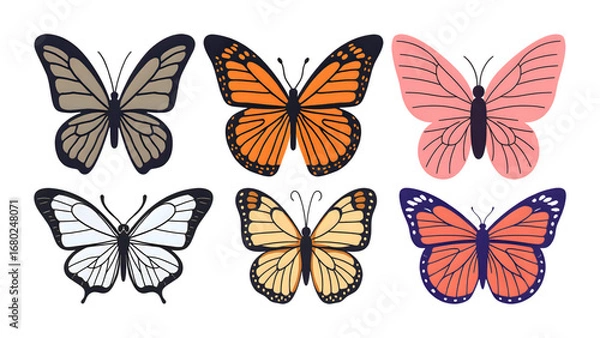 Obraz butterfly set with transparent background