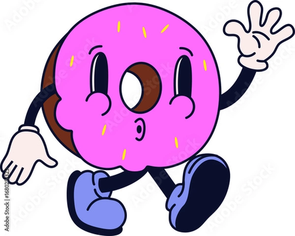 Fototapeta Retro Groovy Mascot Character Element